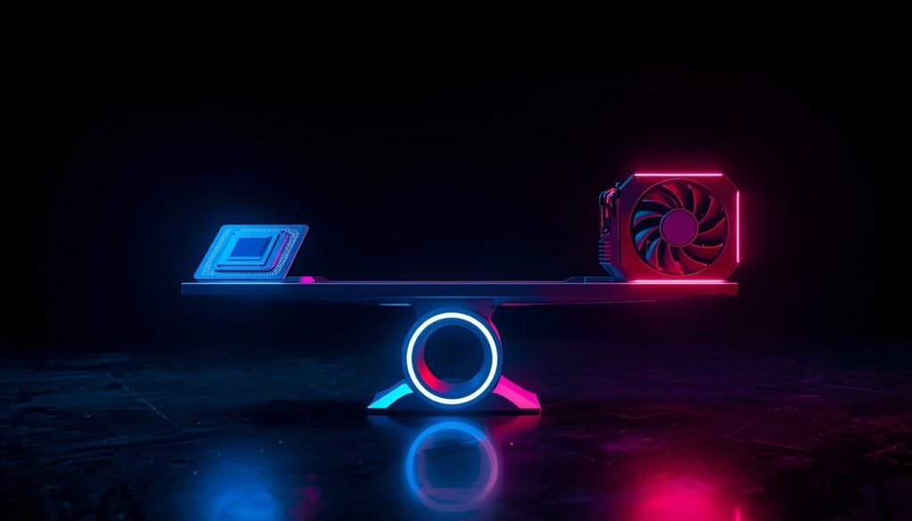 CPU vs GPU performance balance concept showing how to avoid bottleneck in gaming PC builds