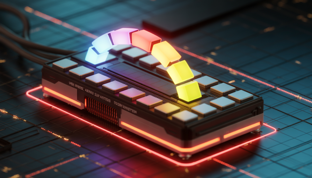 GPU VRAM usage visualization showing high memory consumption and overheating during ray tracing gaming