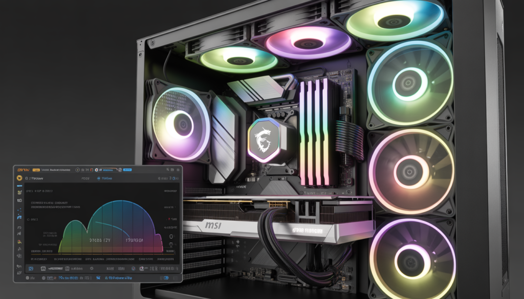 Gaming PC cooling setup with airflow optimization and GPU undervolting for better ray tracing performance