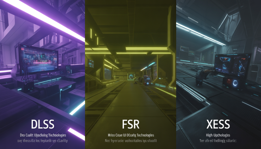DLSS vs FSR vs XeSS comparison showing differences in image quality and performance in ray tracing games